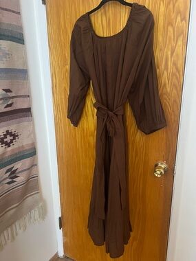 HoneyDove Vintage Brown Cotton Dress